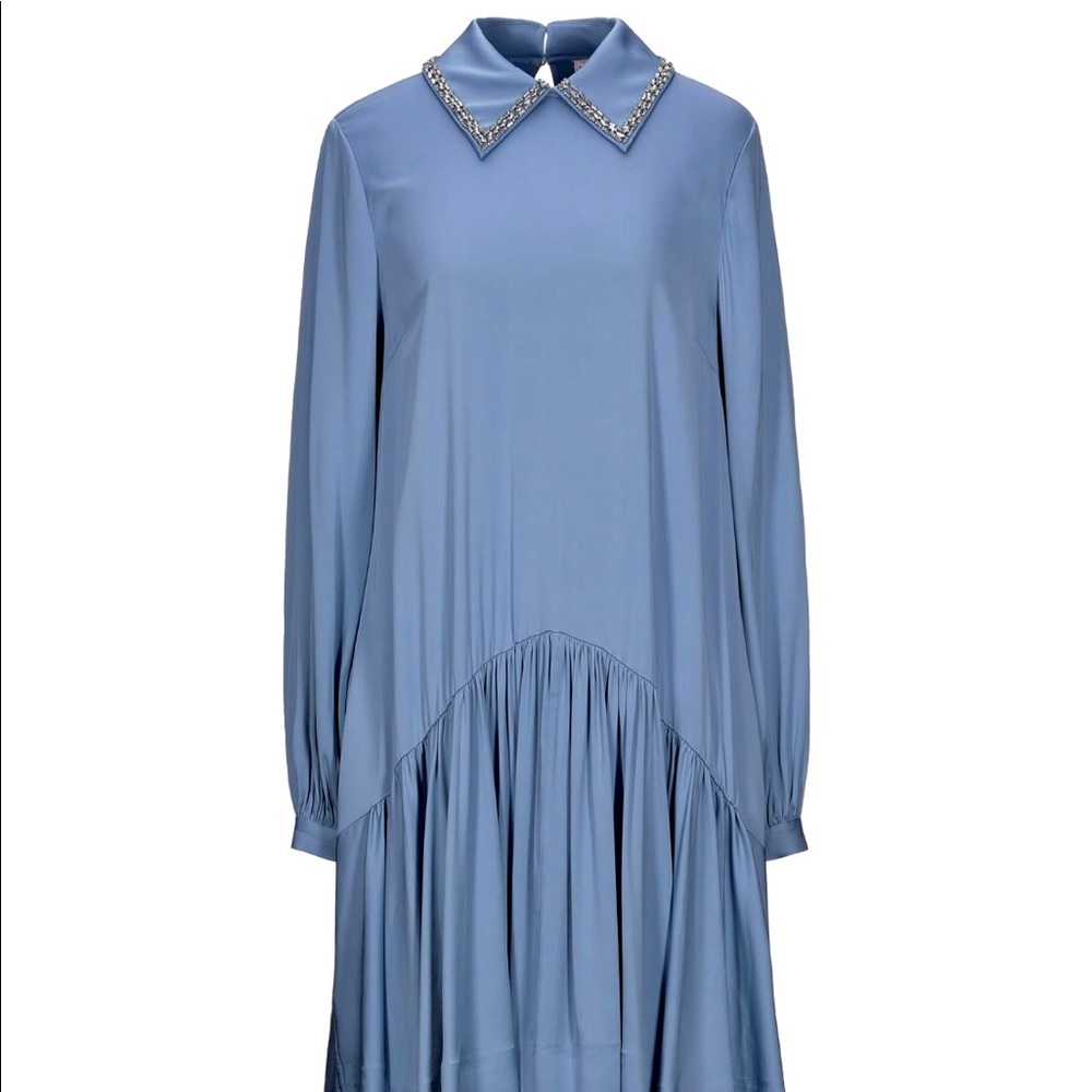 Custommade  azure long sleeve dress